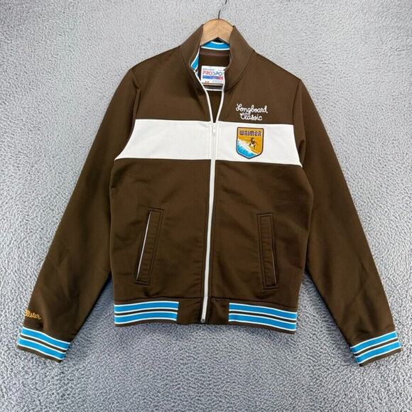 Vintage Hollister Track Jacket Men's Medium Brown Zip Longboard Classic Surf y2k - Picture 1 of 14